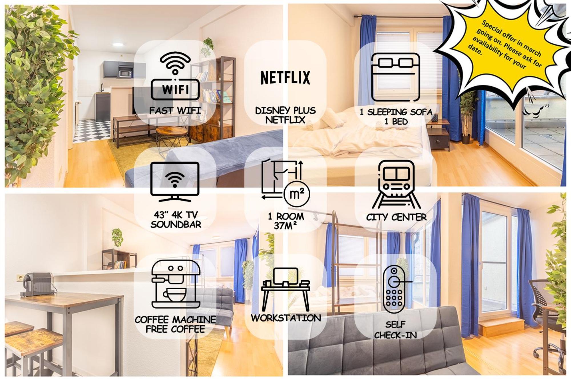 Balkon, 4K Tv, Kaffee, Netflix Daire Bad Dürrenberg Dış mekan fotoğraf